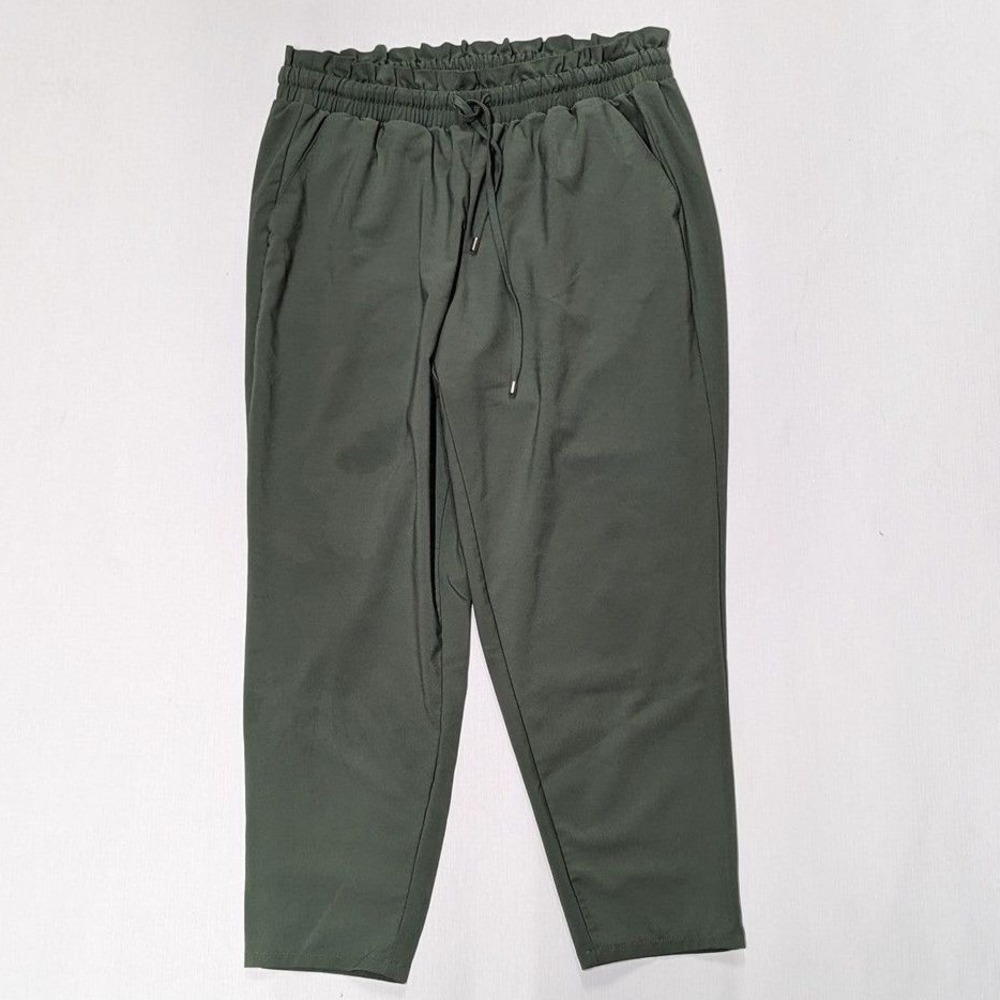 Minimalist Olive Green Paperbag High Waist Trousers Pants Lounge Torrid 0x